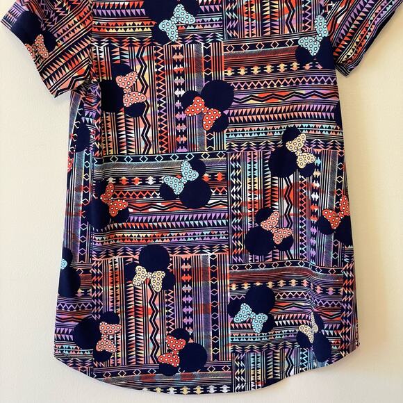 Disney Lularoe XXS Minnie Mouse short sleeve t-shirt bohemian Aztec purple pink - Picture 7 of 7